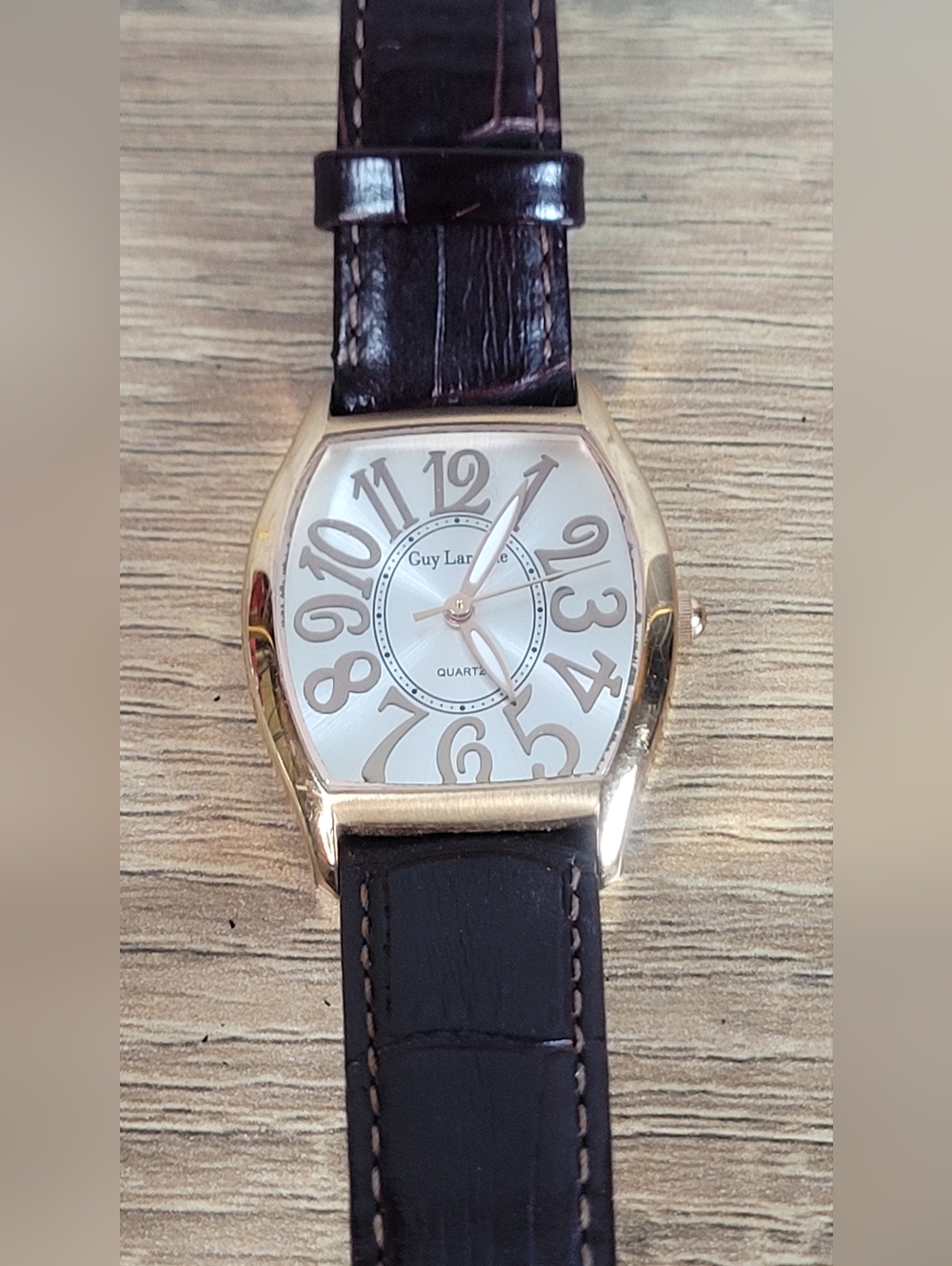 Guy Laroche Gold and Brown Watch Swiss Movements
